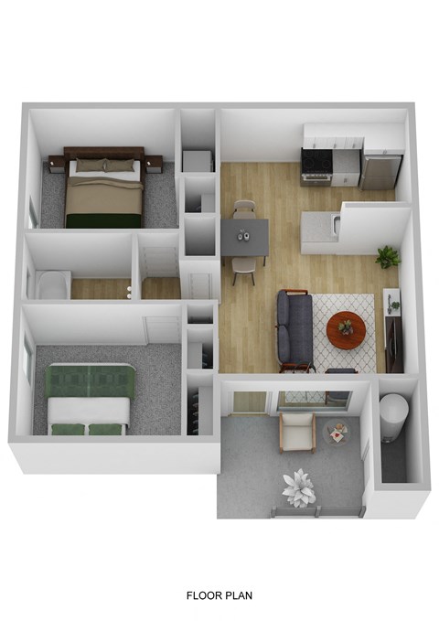 2x1 Poblanos Floorplan at Vista Grande Apartments